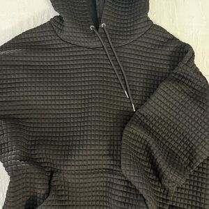 SHEIN Black Textured Hoodie